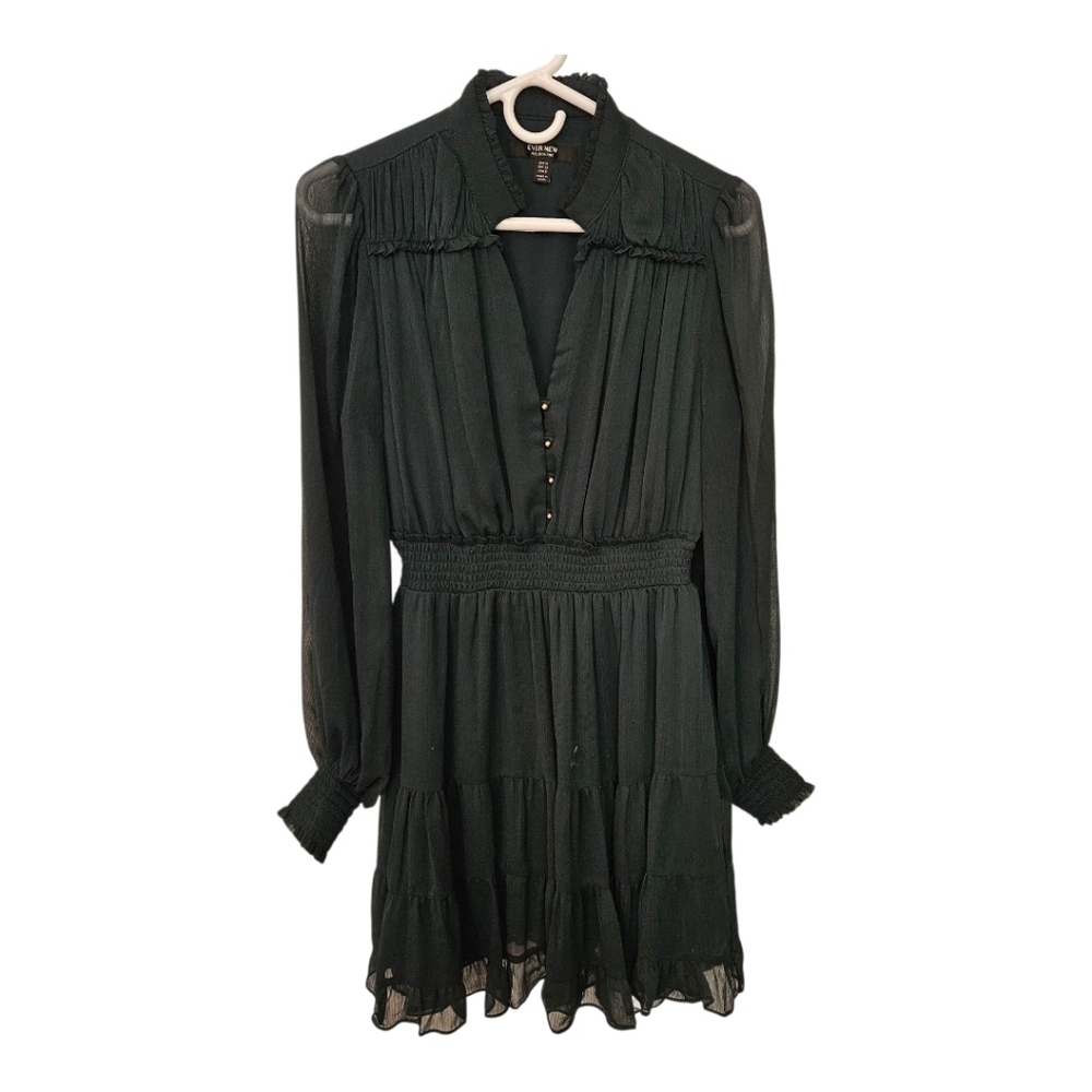 Everlane Forest Green Mini dress Long Sleeve Dress​​​​